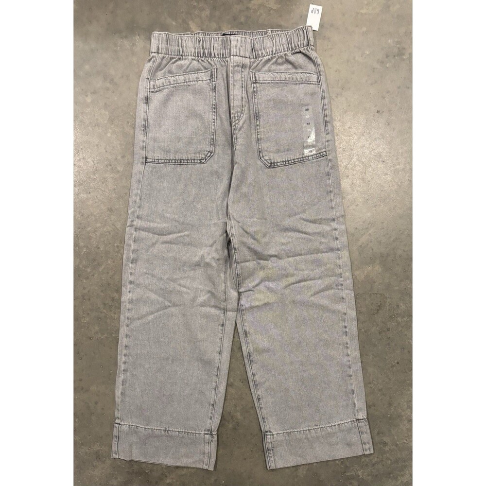 NWT Gap High Rise Wide Leg Pull-On Jeans Light Gray Wash Denim Womens XS